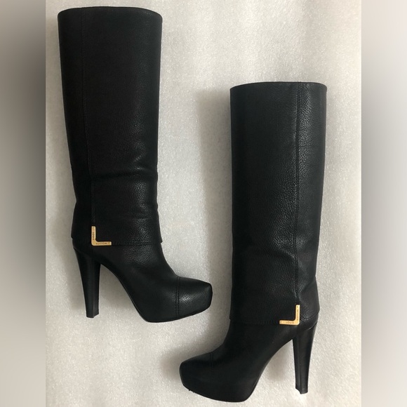 Louis Vuitton Knee High Black Boots High Heels size US size 5 / EU 35.5 - Picture 2 of 16